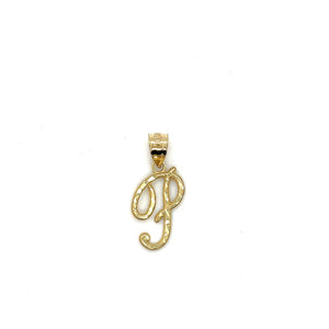 10k Gold Cursive Letter Pendant