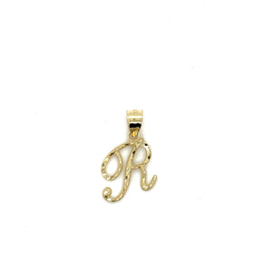 10k Gold Cursive Letter Pendant