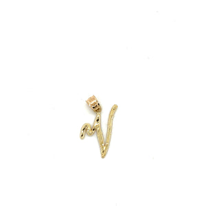 10k Gold Cursive Letter Pendant