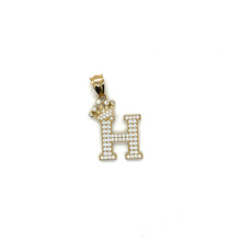Load image into Gallery viewer, 10k Gold Crown Letter Pendant