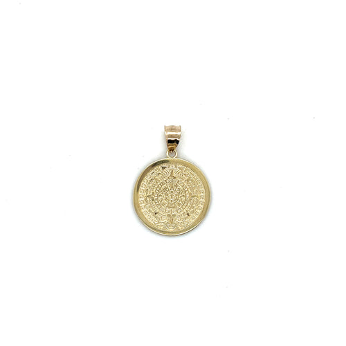 10k Gold Aztec Calendar Pendant