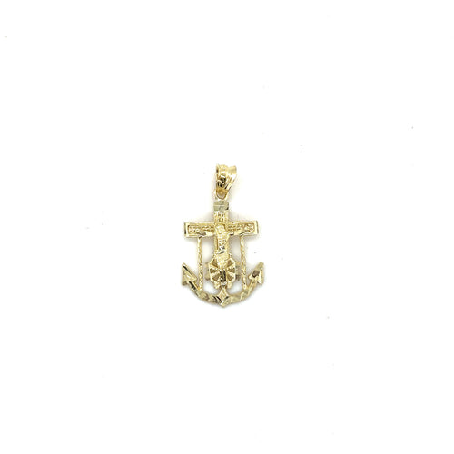 10k Gold Christ Anchor Pendant