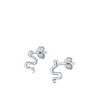 Sterling Silver Snake CZ Earrings