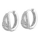 Silver CZ Huggie Earrings