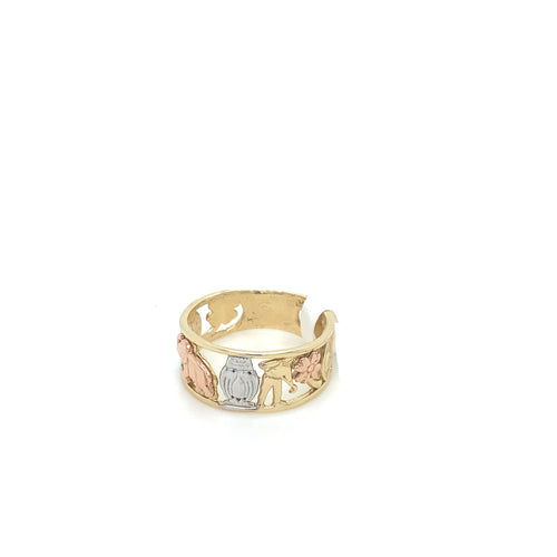 14K Gold Good Luck Symbols Ring