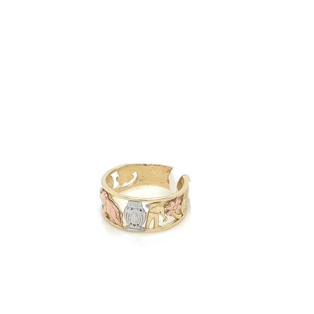14K Gold Good Luck Symbols Ring