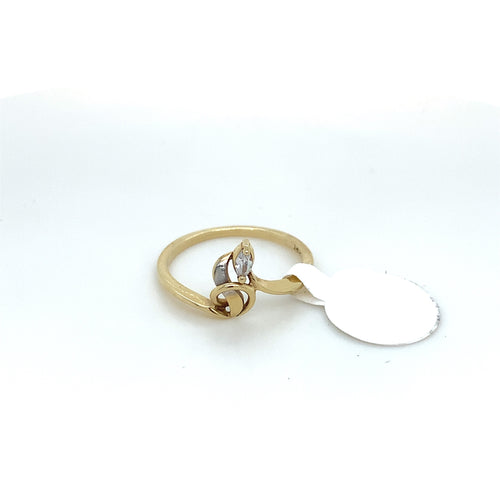 14K Gold Knot Cz Ring