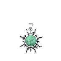 Sterling Silver Sun Stone Pendant