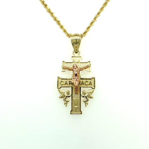 10K Gold Cross of Caravaca Pendant