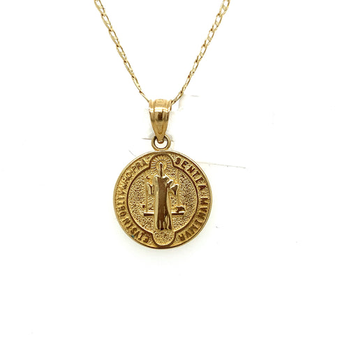 14K Gold Saint Benedict Pendant