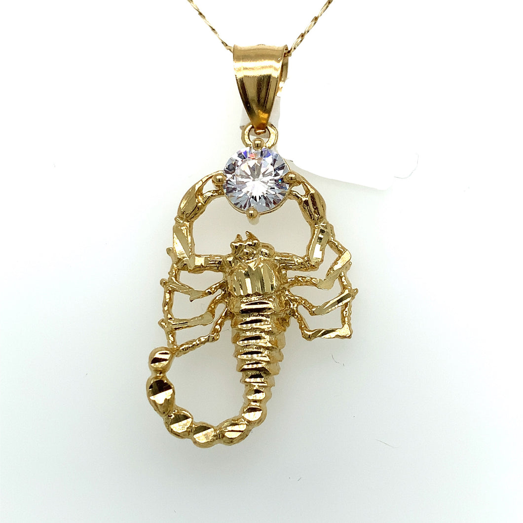 14K Gold Scorpion Pendant