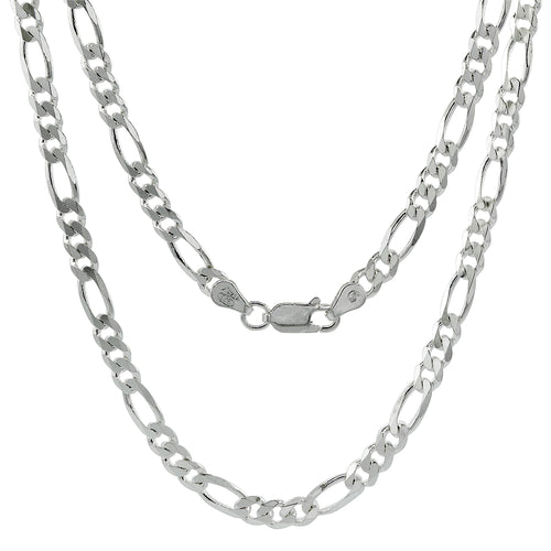 Sterling Silver Figaro Link Bracelet 5.5mm