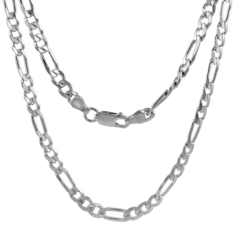 Sterling Silver 5.5mm Figaro Link Chain