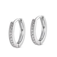 Silver CZ Huggie Earrings