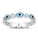 Sterling Silver Evil Eye Stone Ring