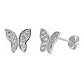 Sterling Silver Butterfly CZ Earring
