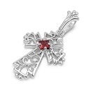 Sterling Silver Cross w/ Cz Pendant