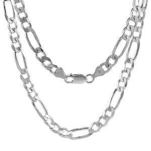 Sterling Silver Figaro Link Bracelet 6.6mm