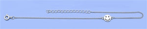 Sterling Silver Happy Face Italian Anklet
