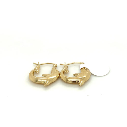 10K Gold Dolphin Earrings