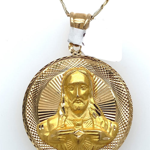 14K Gold Sacred Heart Pendant