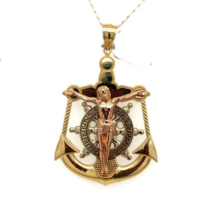 14K Gold Christ Anchor Pendant