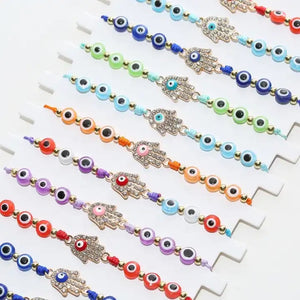 12 PCS Multicolor Hamsa Hand bracelet