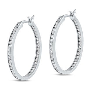 Channel Set Inside/Outside CZ Earrings