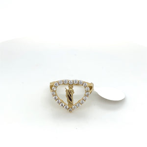 14K Gold Heart Saint Jude Cz Ring