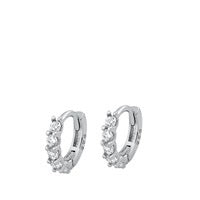 Silver CZ Huggie Earrings