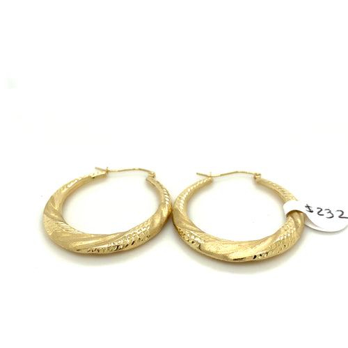 10K Gold Twisted Hoops