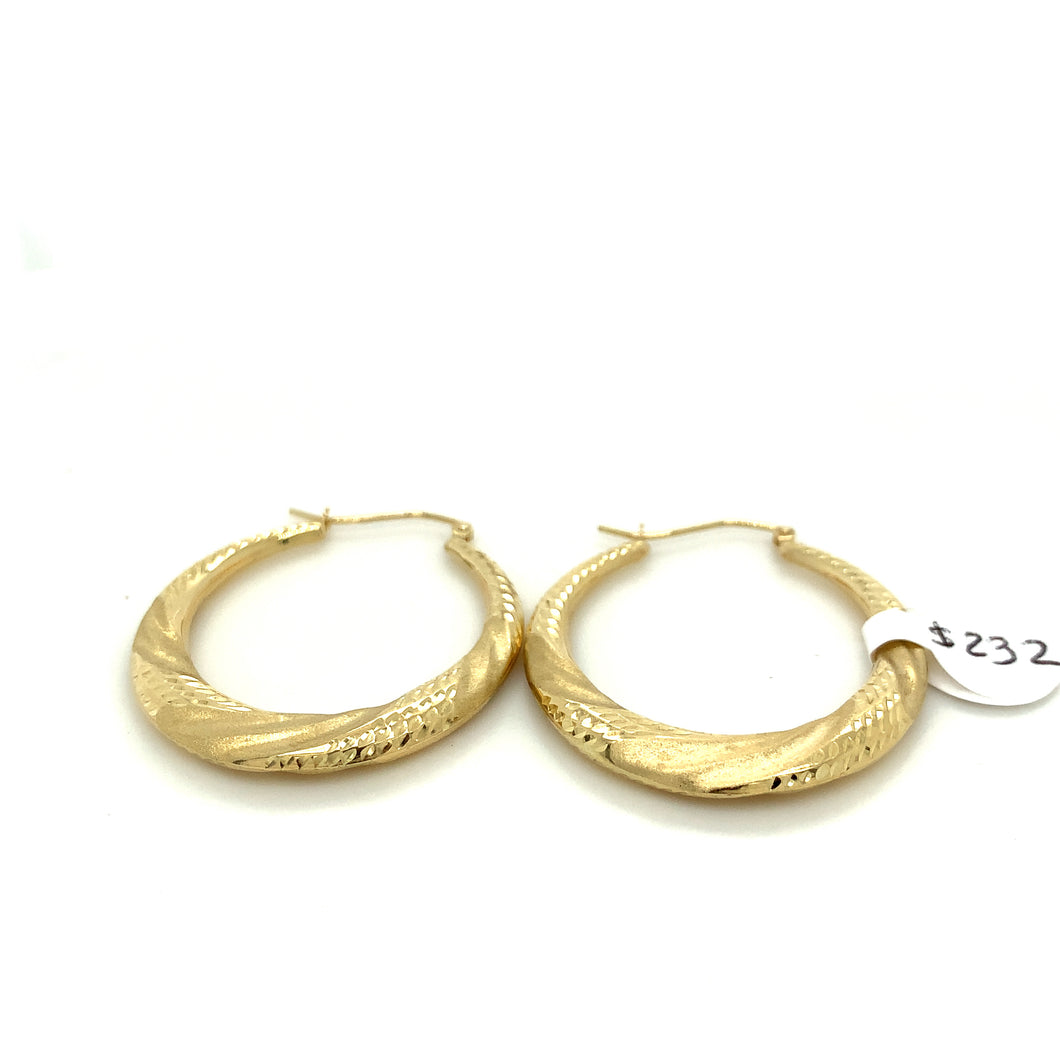 10K Gold Twisted Hoops