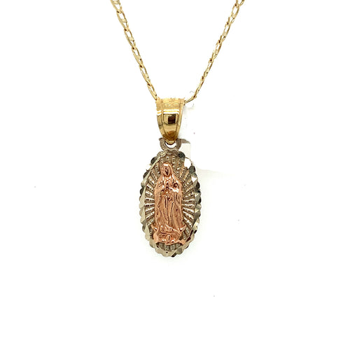 14K Gold Our Lady of Guadalupe Pendant