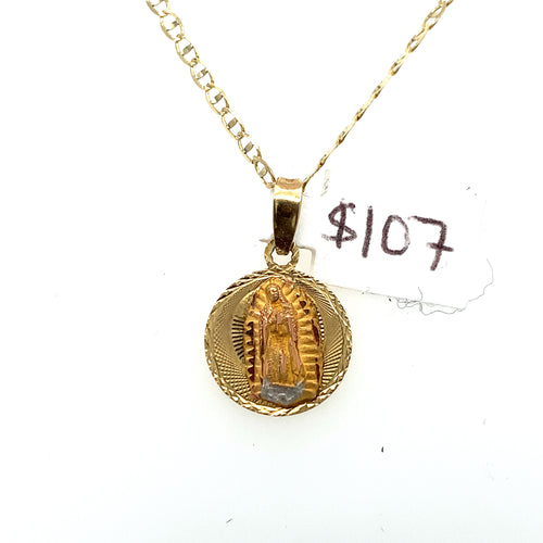 14K Guadalupe Virgin Pendant