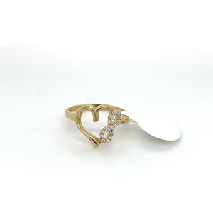 14K Gold Heart and Infinity Cz Ring