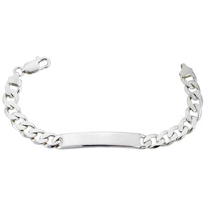 Sterling Silver ID Bracelet Curb Link 5/16 inch wide Nickel Free Italy