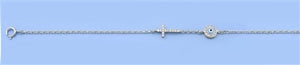 Sterling Silver Evil Eye & Cross CZ Bracelet