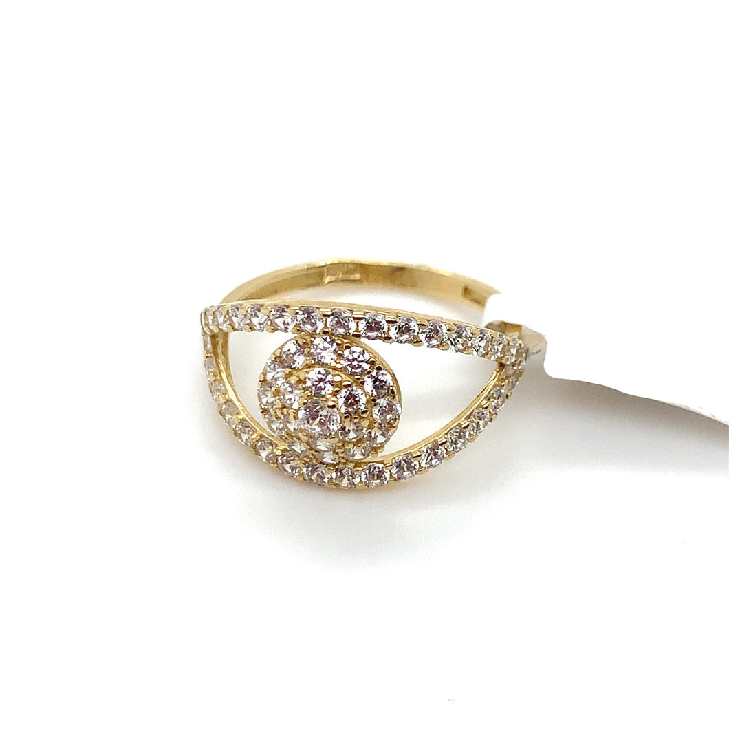 14K Gold Eye Cz Ring