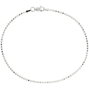 Sterling Silver Faceted Pallini Bead Ball Chain Necklaces  1.8mm Nickel Free Italy, 7-30 inch