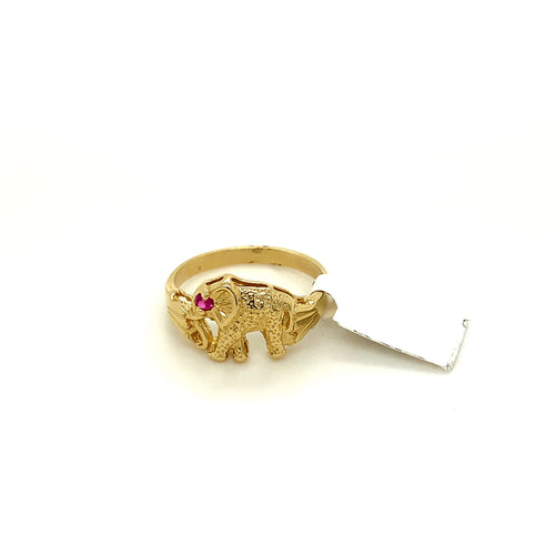 14K Gold Elephant Ring