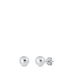 Silver Ball Stud Earrings
