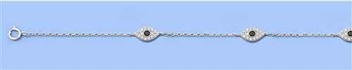 Sterling Silver Evil Eye Anklet