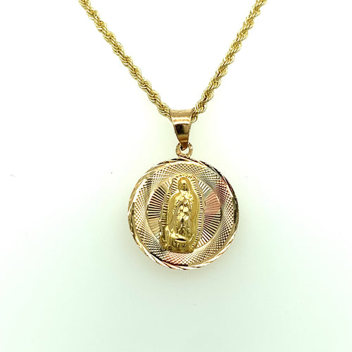 10K Gold Our Lady of Guadalupe Pendant