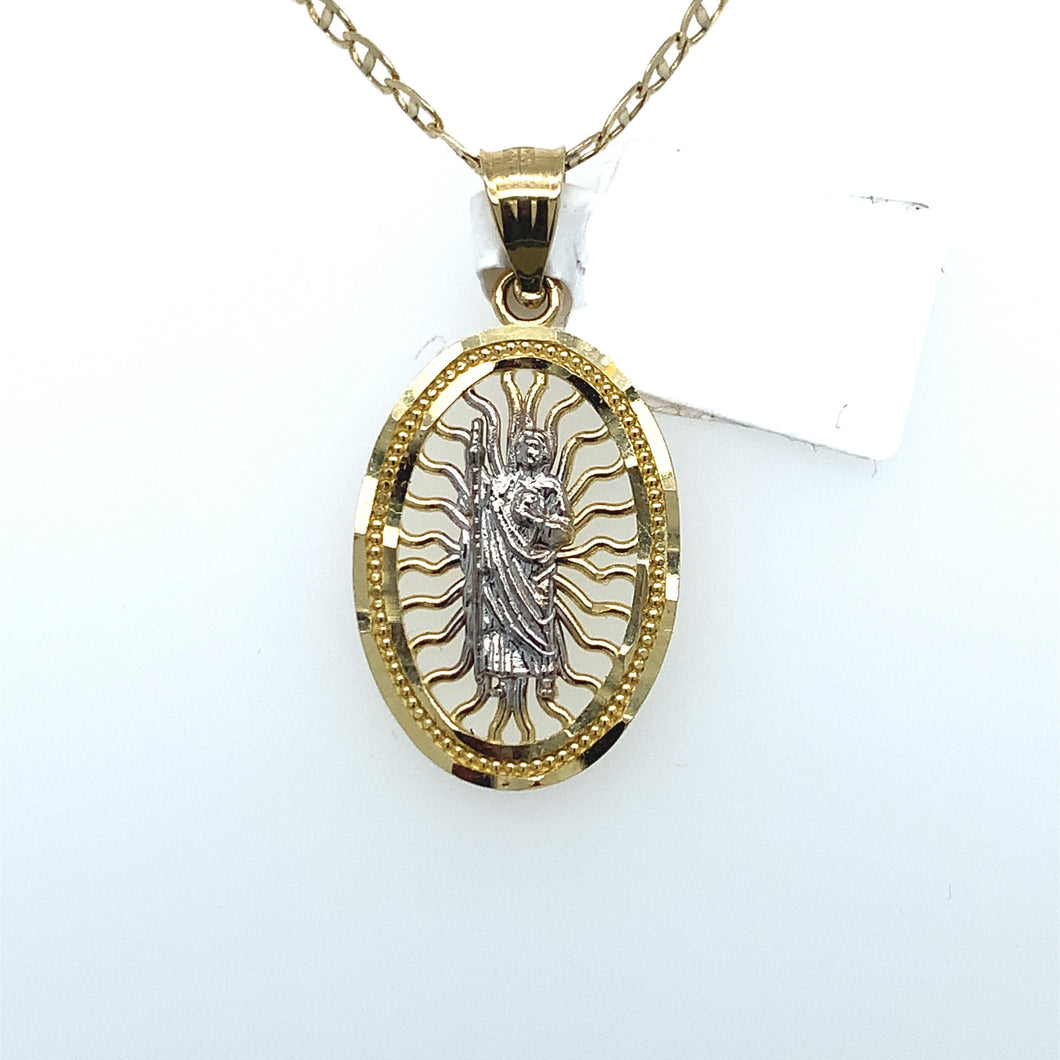 14K Gold Saint Jude Pendant