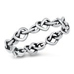 Silver Ring - Heart Knots