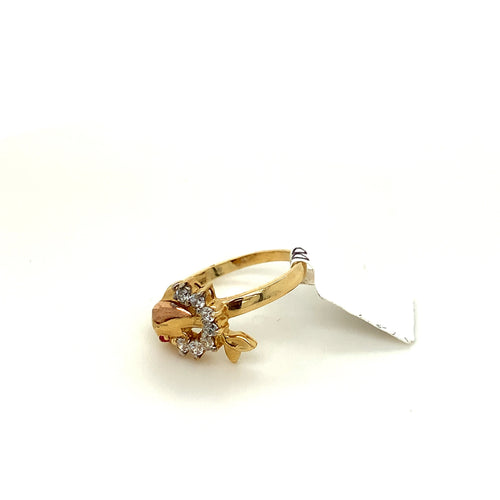 14K Gold Dolphin Cz Ring