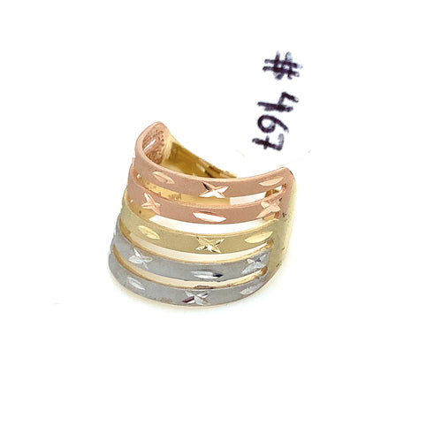 14K Tri Gold Row Ring