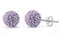 Sterling Silver Lavender Crystal Ball Earring - 8mm
