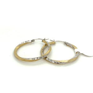 10kk Gold Diamind Cut Hoops