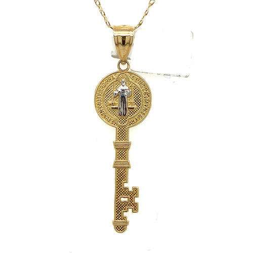 14K Gold Saint Benedict Pendant